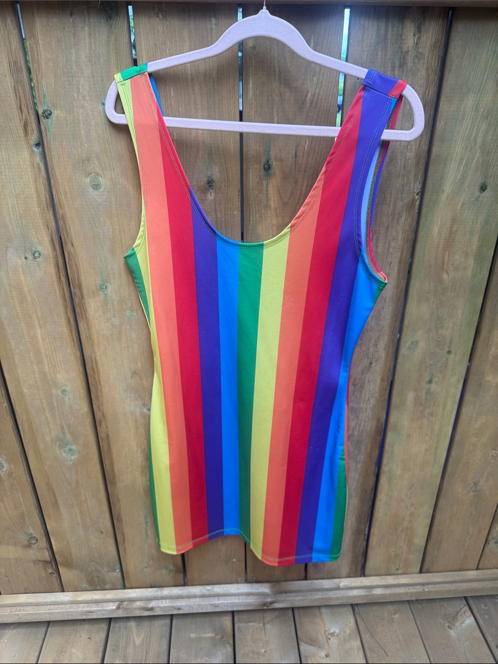 Rainbow Stripe Body-Con Dress